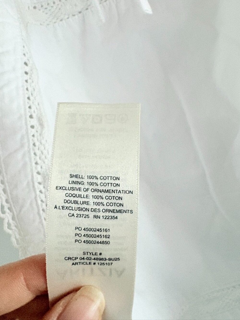 Aritzia Wilfred Winslow Poplin Halter Top NWT Crop Top Open Back White Sz Small - Picture 9 of 9